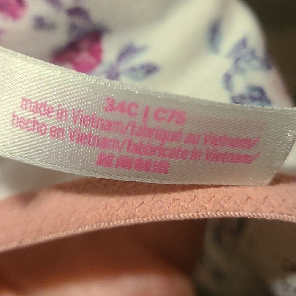 Victoria's Secret Lace Floral Push Up Bra - 34C - Picture 7 of 7